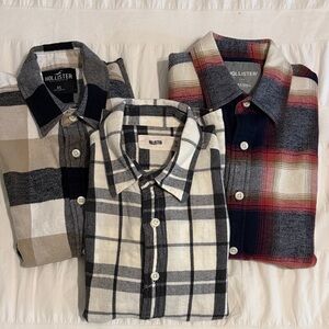 Bundle of 3 Hollister flannels men’s Extra Small XS